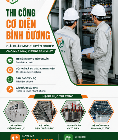 Thi Công Cơ Điện Bình Dương Uy Tín – Giải Pháp M&E Chuyên Nghiệp Cho Nhà Máy, Xưởng Sản Xuất
